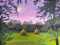 Wiese in Lehde 30x40 cm, Bild-Nr. A1, verkauft