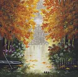 Herbst am Fließ, 40x40 cm, Bild-Nr. 126