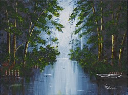 Hochwald in der Dämmerung, 50x40 cm, Bild-Nr. 129