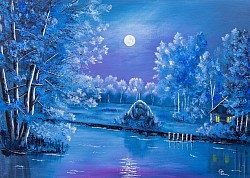 Blaue Stunde an der Spree, 70x50 cm, Bild-Nr. 135