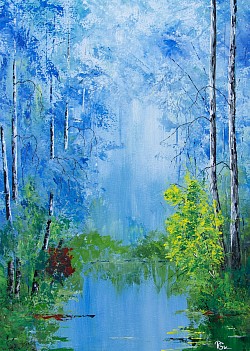 Birken an der Spree, 75x55 cm, Bild-Nr. 136