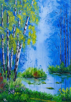 Birken im Hochwald, 75x55 cm, Bild-Nr. 137